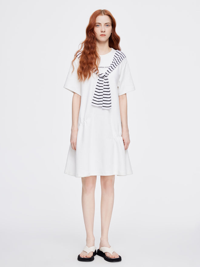 2-in-1 White Shawl Tennis Dress - Urlazh New York