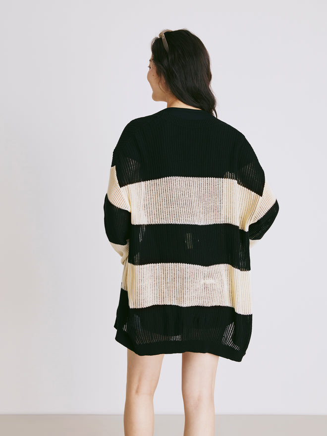 Cardigan à larges rayures