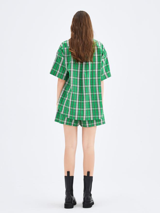 Green Plaid Shorts - Urlazh New York