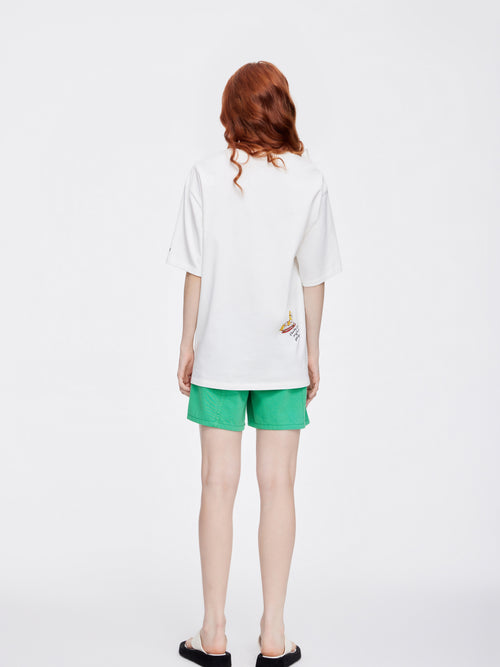 Green Boxy Bermuda Shorts - Urlazh New York