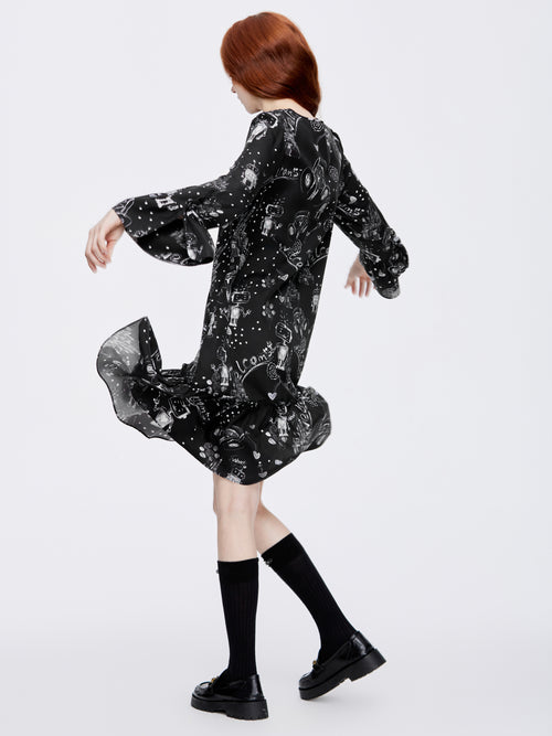 Mr. Robot Graffiti Silk Dress - Urlazh New York