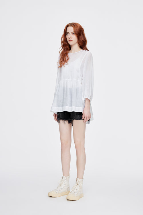 Linen Prairie Blouse - Urlazh New York