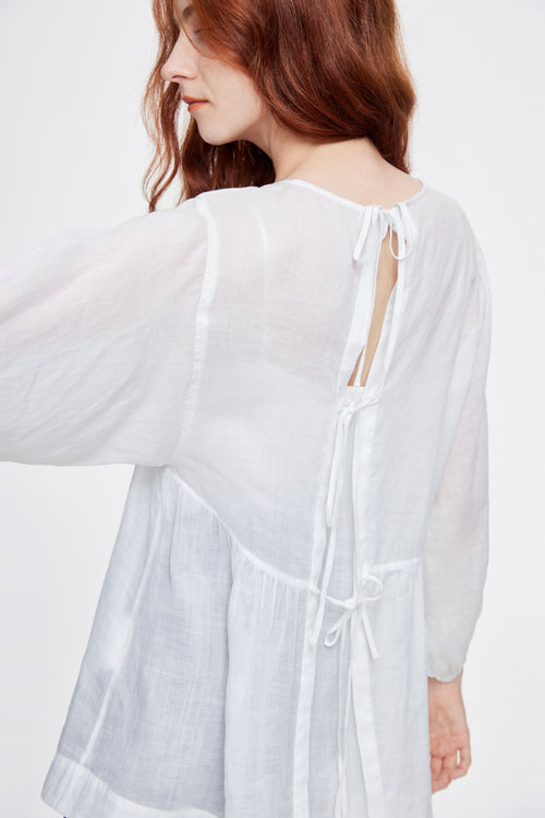 Linen Prairie Blouse - Urlazh New York