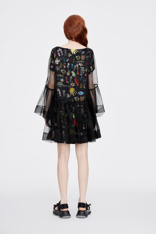Tulle Overlay Princess Dress - Urlazh New York