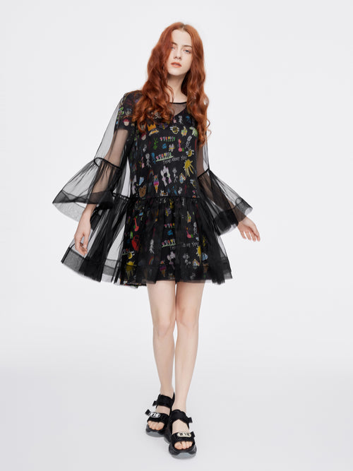 Tulle Overlay Princess Dress - Urlazh New York