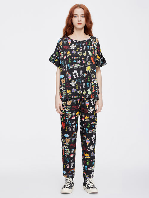 Childhood Dreams' Silk Boatneck Top - Urlazh New York