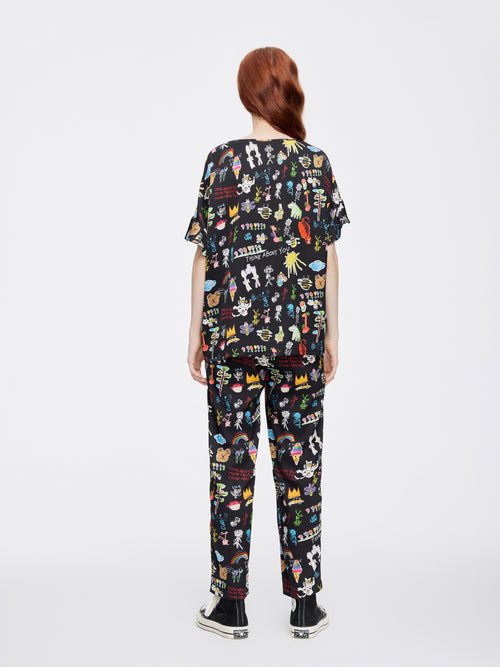 Childhood Dreams' Silk Boatneck Top - Urlazh New York