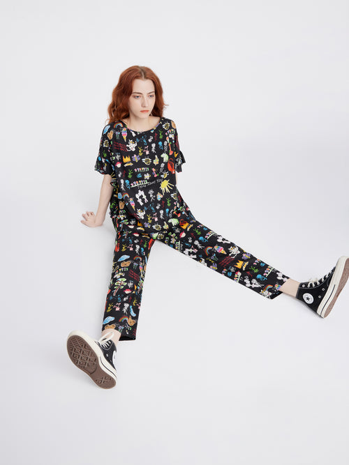 Childhood Dreams' Silk Boatneck Top - Urlazh New York