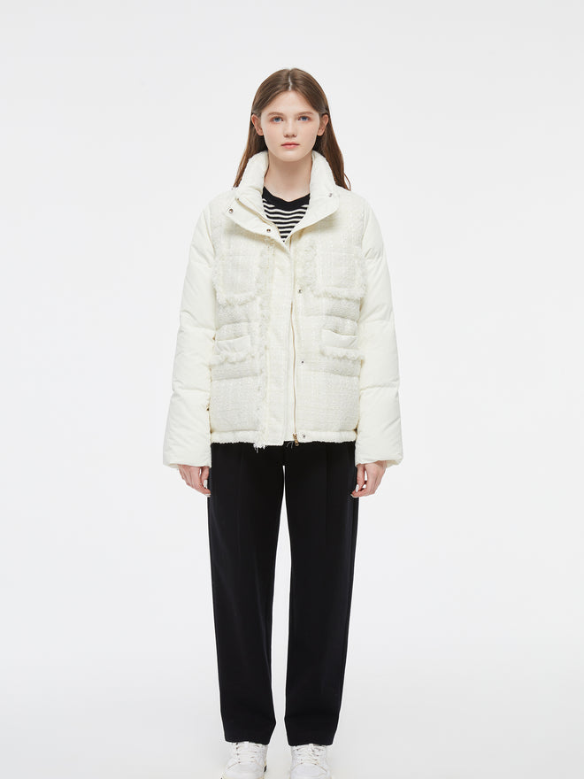 Veste matelassée en tweed des neiges