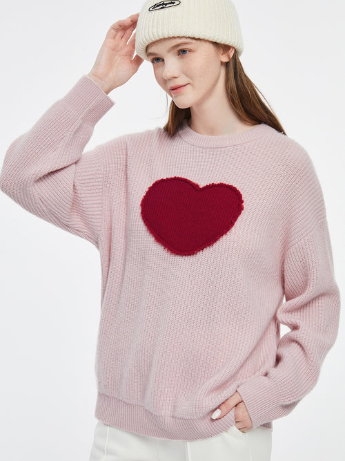 Col rond en cachemire Big Heart