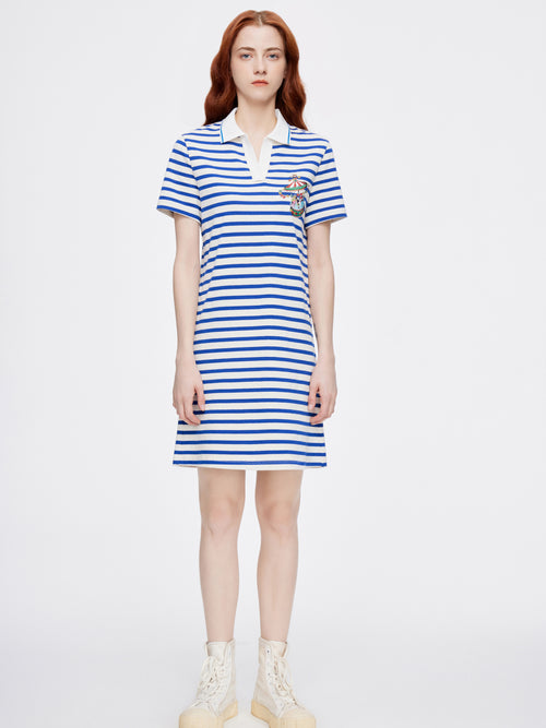Striped 'Carousel 'Polo Dress - Urlazh New York