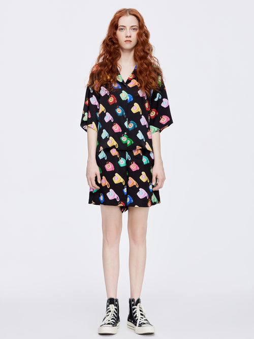 Vintage Multi-Phone Bowling Blouse - Urlazh New York