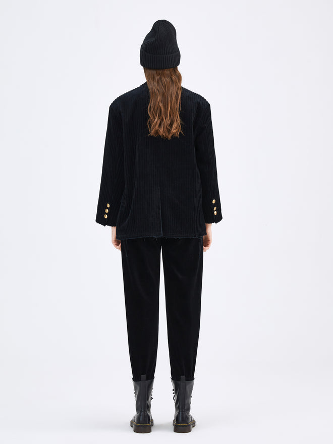 Black Corduroy Tapered Pants - Urlazh New York
