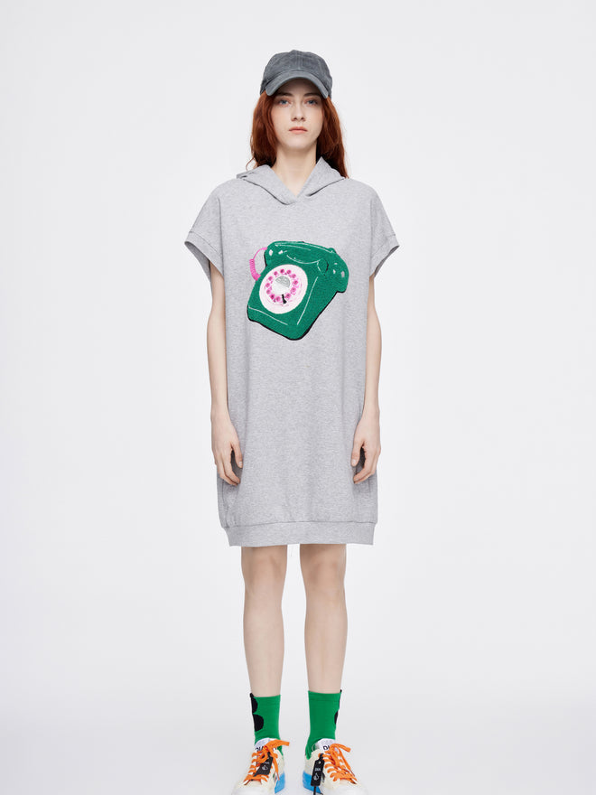 'Telephone' Hoodie Dress - Urlazh New York