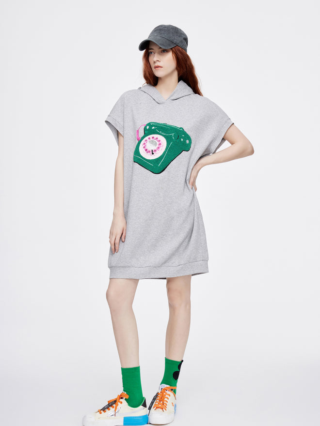 'Telephone' Hoodie Dress - Urlazh New York