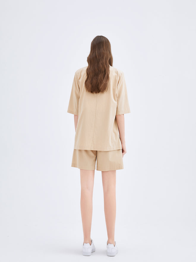 Beige Suit Shorts - Urlazh New York