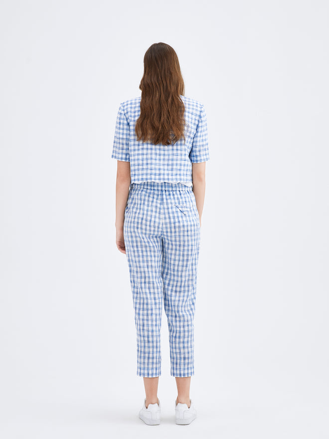 Blue Gingham Lounge Pants - Urlazh New York
