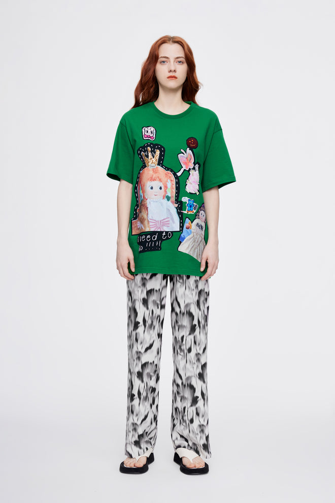 Beaded 'Princess' Long Tee - Urlazh New York