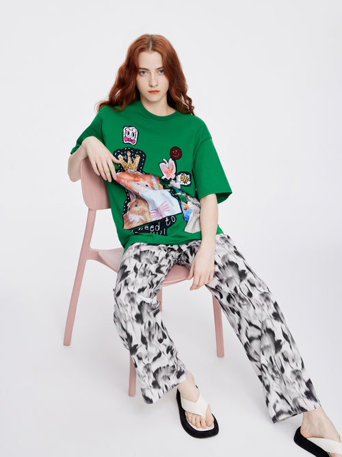 Beaded 'Princess' Long Tee - Urlazh New York