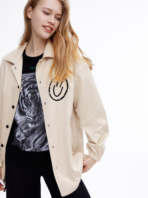 Rhinestone' Smiley' Shacket - Urlazh New York