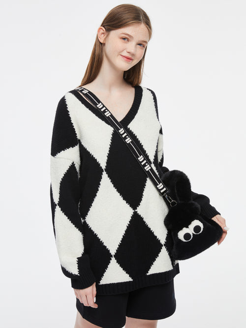 Tricot décontracté à col en V 'Kate'