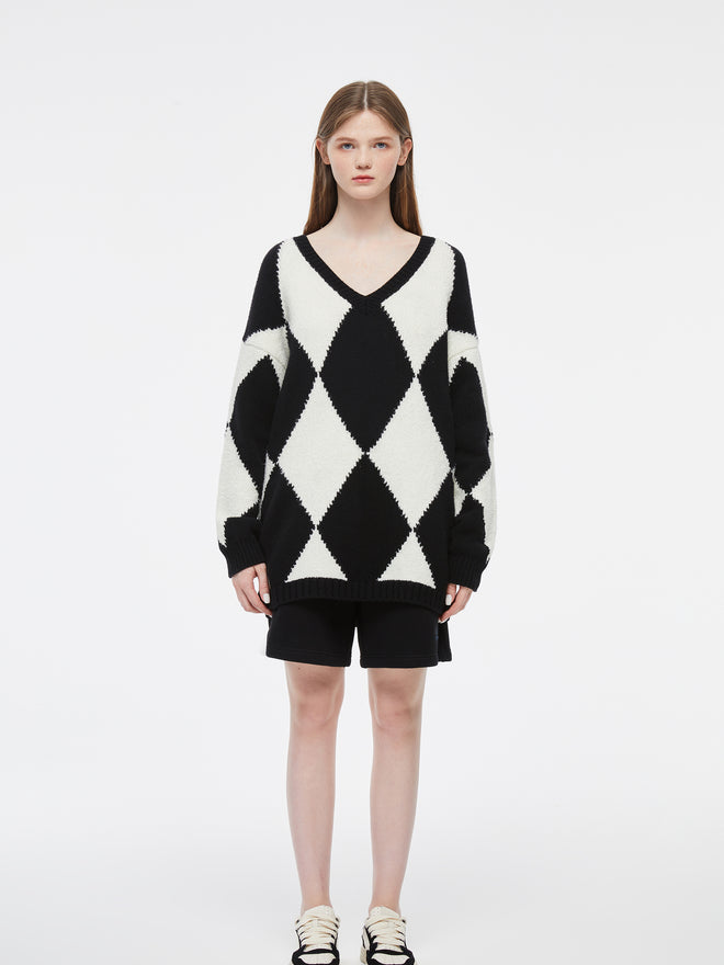 Tricot décontracté à col en V 'Kate'