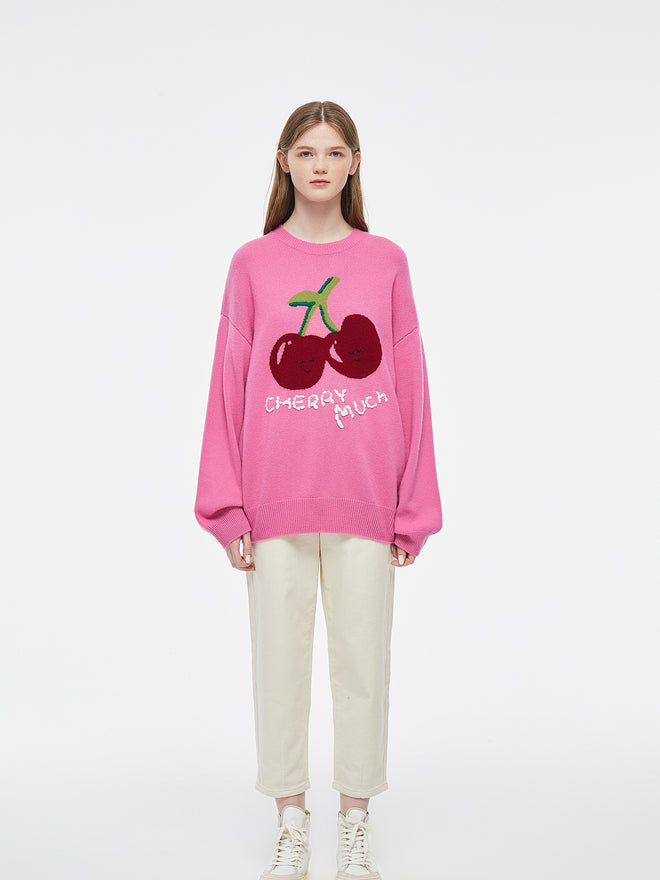 Col rond en cachemire Cherry Much