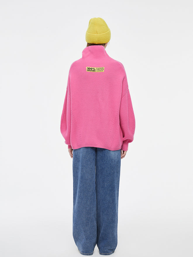 Col montant en cachemire baies