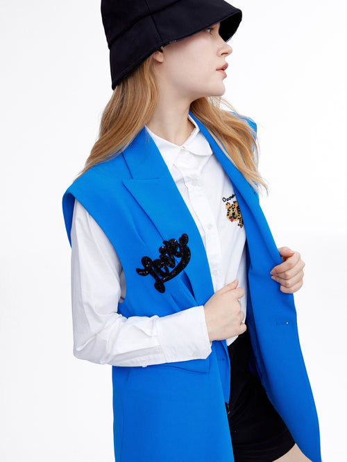 'Azure Love' Double-Breasted Vest - Urlazh New York