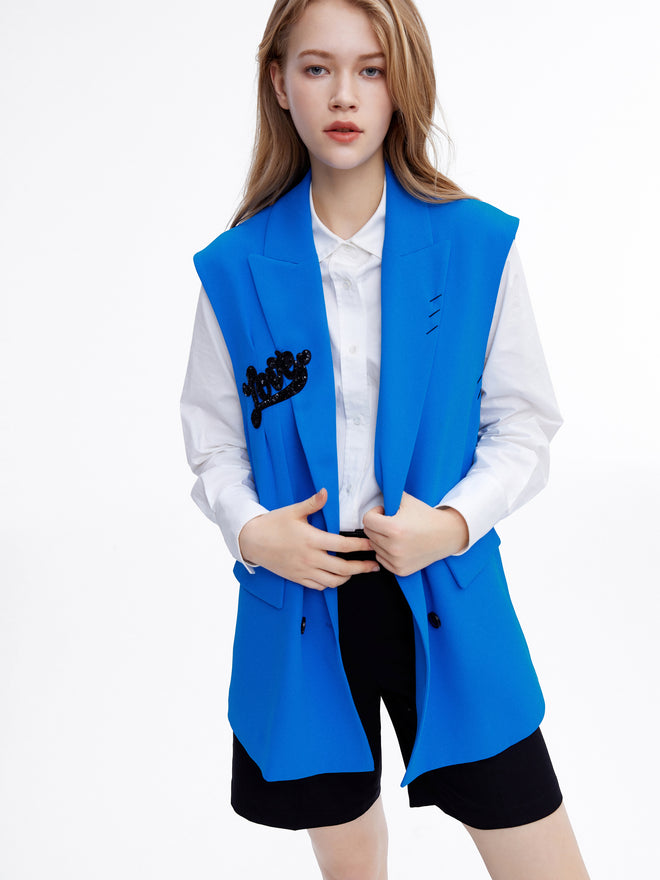 'Azure Love' Double-Breasted Vest - Urlazh New York