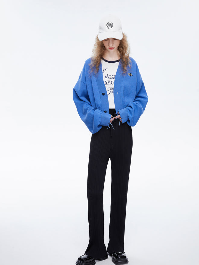 Karla' Grunge Cropped Cardigan