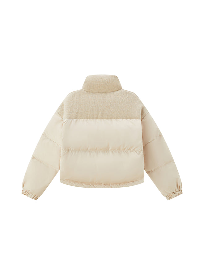 Doudoune courte 2 en 1 en flanelle beige