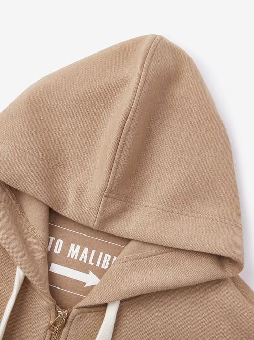 Gilet à capuche oversize camel