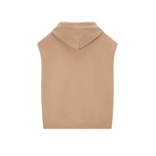 Gilet à capuche oversize camel