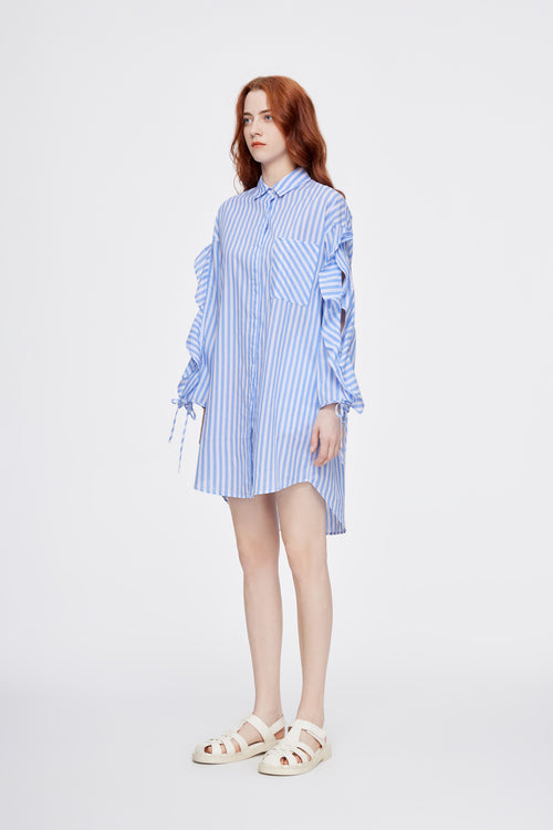 Lotus Sleeved Shirt Dress - Urlazh New York