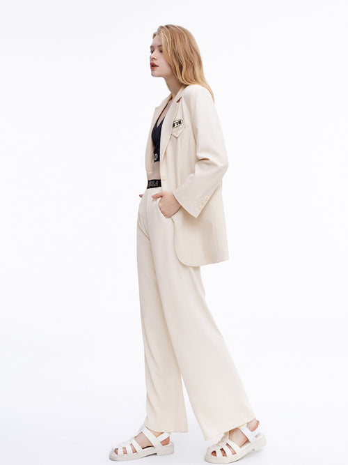 Classic Off-White Boyfriend Blazer - Urlazh New York