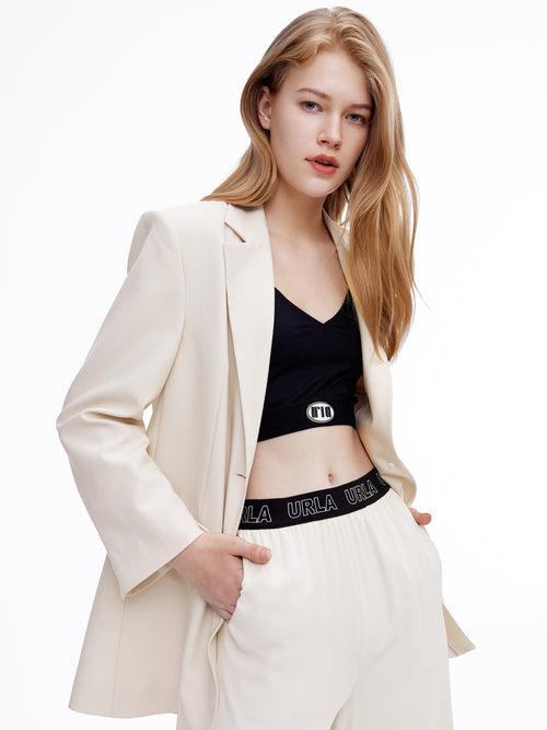 Black Logo Yoga Top - Urlazh New York