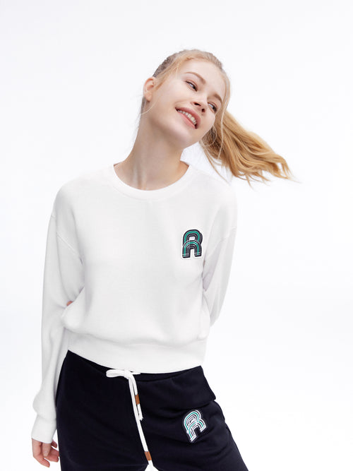 'R' Cut-out Black Sweatpants - Urlazh New York