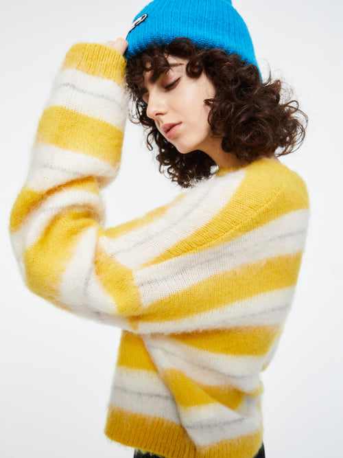 Tricot à plumes à rayures bonbons 'LA'