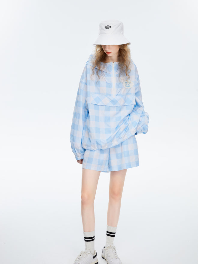 Short en nylon à carreaux vichy pique-nique