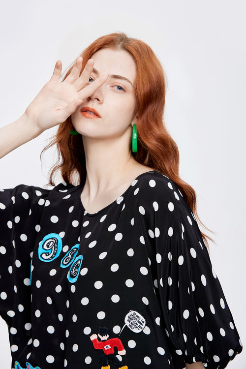Polka-Dot Cartoon Dress - Urlazh New York