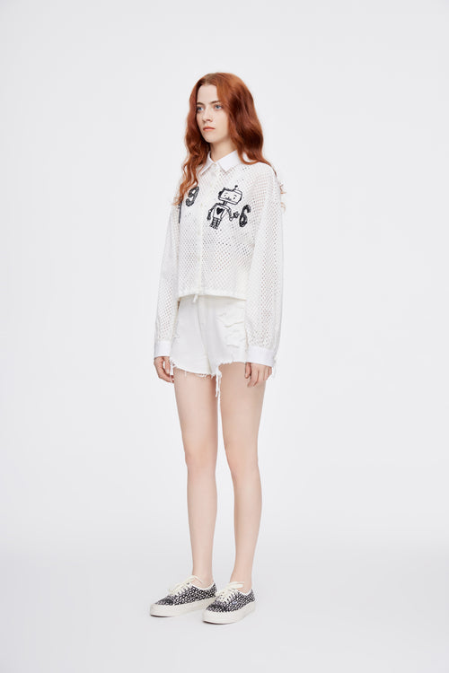 Robot Cotton Eyelet Jacket - Urlazh New York