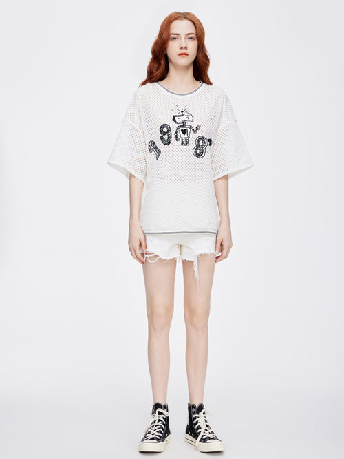 Mr. Robot Eyelet Tee - Urlazh New York