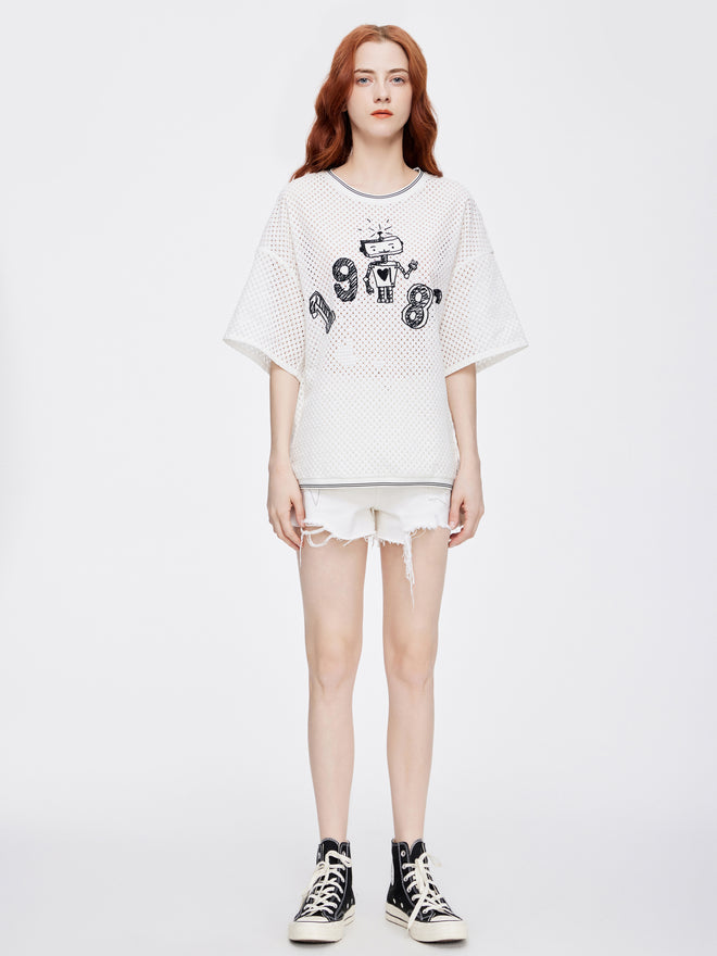 Mr. Robot Eyelet Tee - Urlazh New York