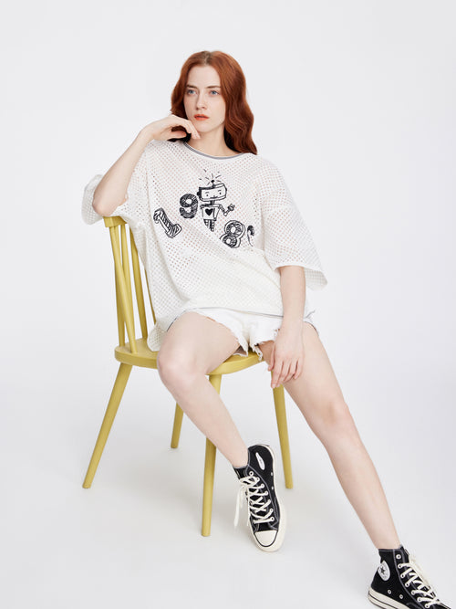 Mr. Robot Eyelet Tee - Urlazh New York