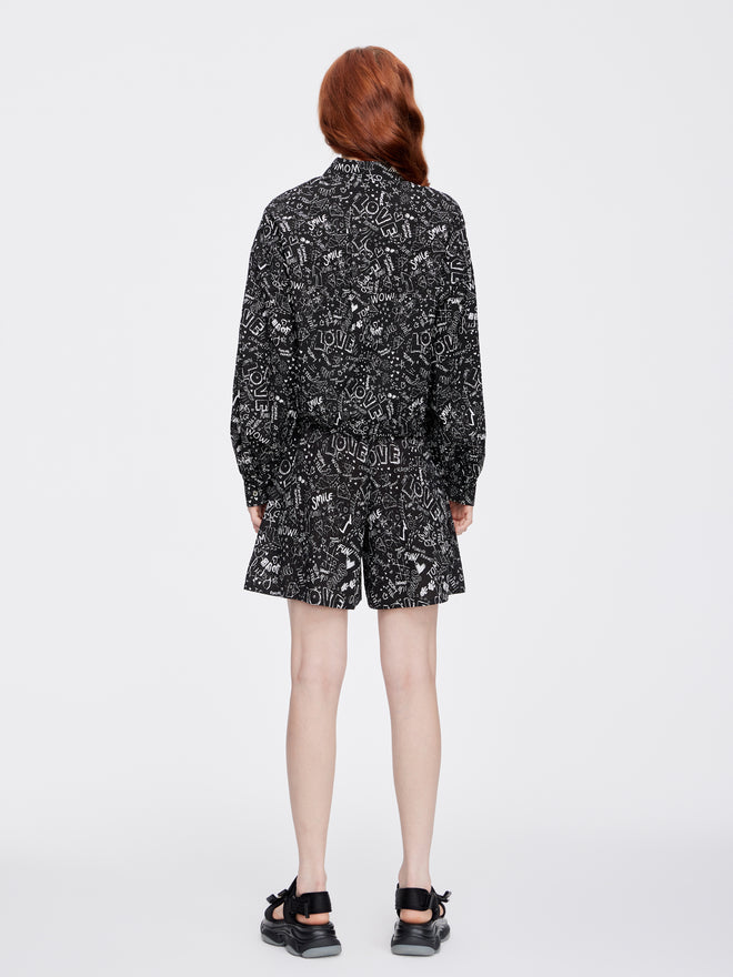 'LOVE' Cropped PJ Blouse - Urlazh New York
