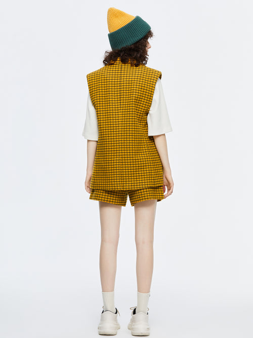 gilet en laine collégiale U-Cat vintage