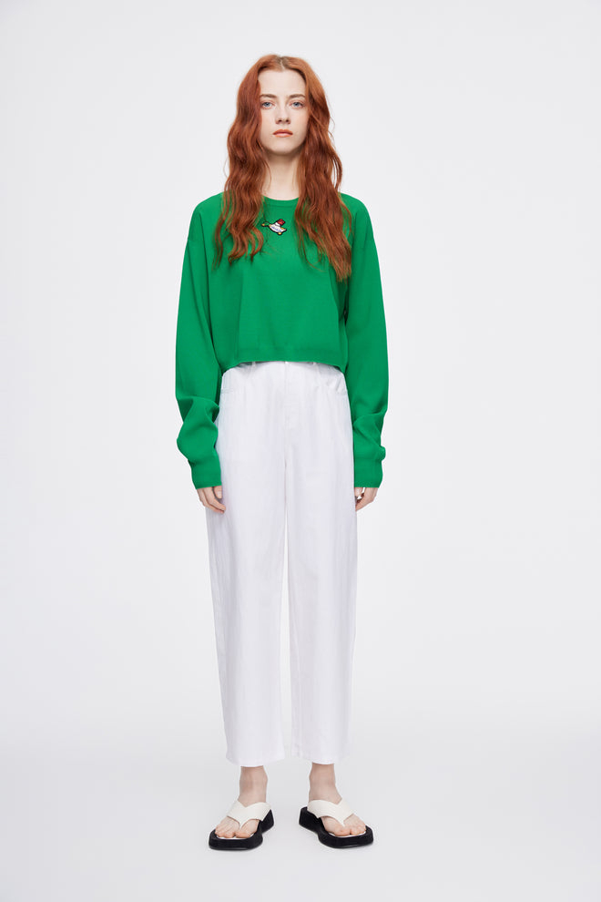 LS Cropped 'Duckie' Knit - Urlazh New York