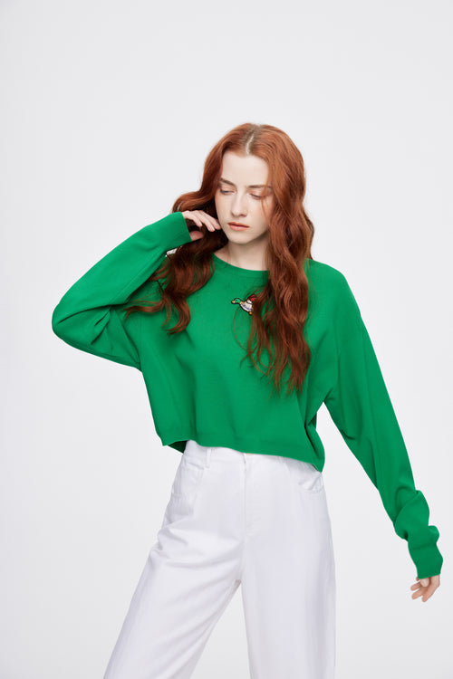 LS Cropped 'Duckie' Knit - Urlazh New York