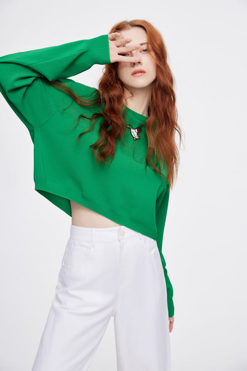 LS Cropped 'Duckie' Knit - Urlazh New York